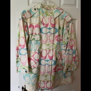 Coach oversized coat in multicolored logo print